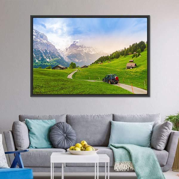 Grindelwald Switzerland Canvas Wall Art-3 Horizontal-Gallery Wrap-25" x 16"-Tiaracle