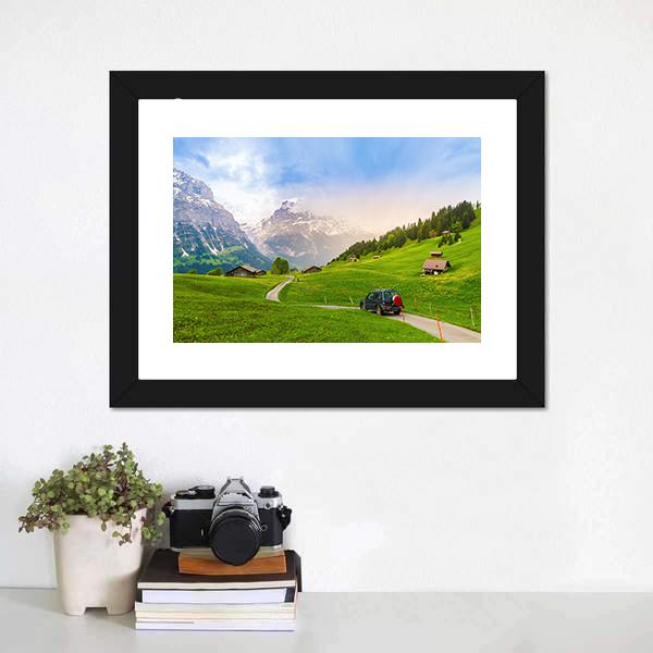 Grindelwald Switzerland Canvas Wall Art-1 Piece-Framed Print-20" x 16"-Tiaracle