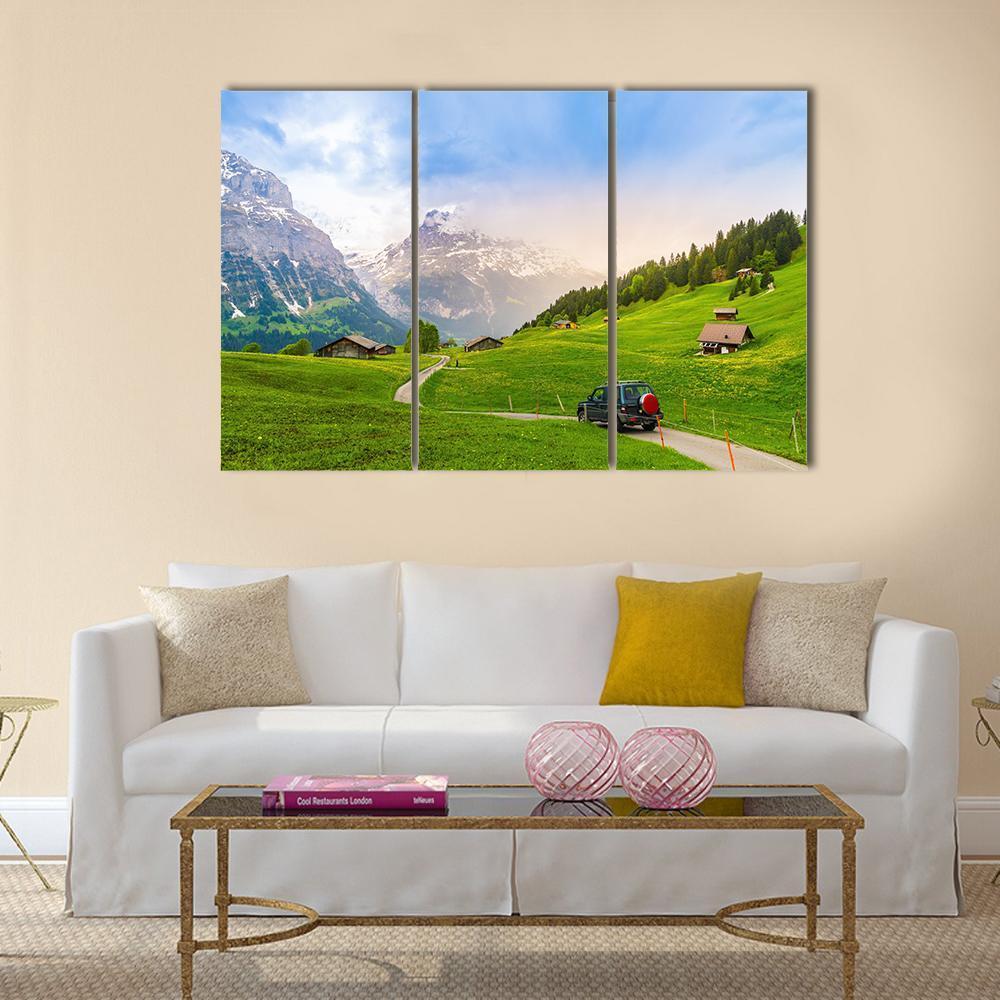 Grindelwald Switzerland Canvas Wall Art-3 Horizontal-Gallery Wrap-37" x 24"-Tiaracle