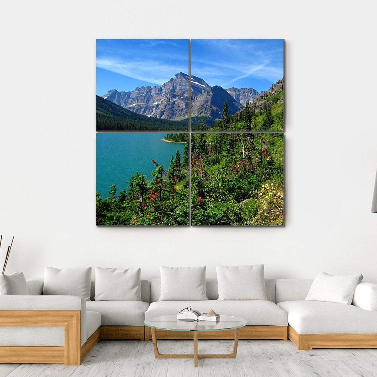 Lake Josephine Canvas Wall Art-4 Square-Gallery Wrap-17" x 17"-Tiaracle