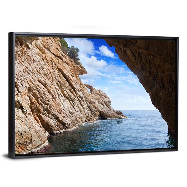 Grotto In Coast Canvas Wall Art-3 Horizontal-Gallery Wrap-25" x 16"-Tiaracle