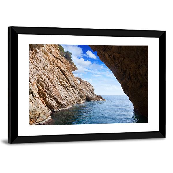 Grotto In Coast Canvas Wall Art-3 Horizontal-Gallery Wrap-25" x 16"-Tiaracle