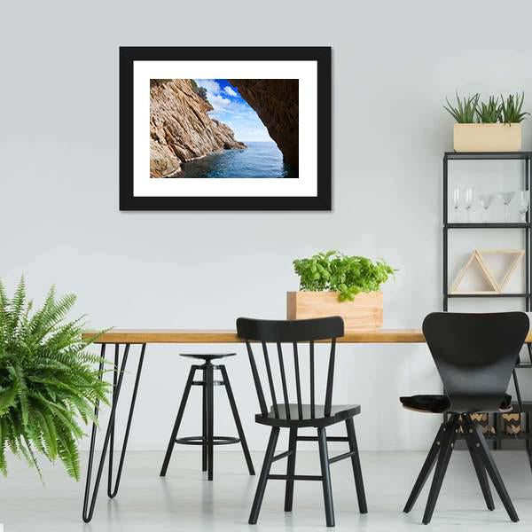 Grotto In Coast Canvas Wall Art-3 Horizontal-Gallery Wrap-25" x 16"-Tiaracle