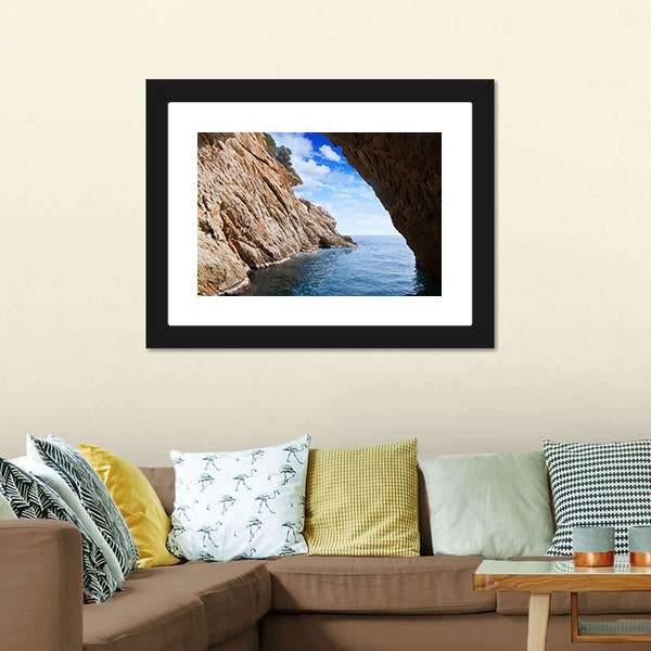 Grotto In Coast Canvas Wall Art-3 Horizontal-Gallery Wrap-25" x 16"-Tiaracle