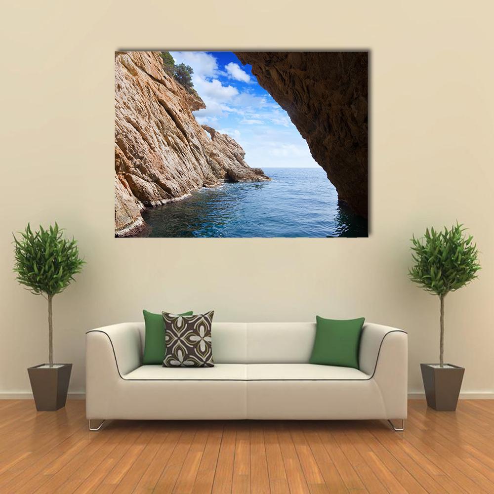 Grotto In Coast Canvas Wall Art-3 Horizontal-Gallery Wrap-37" x 24"-Tiaracle