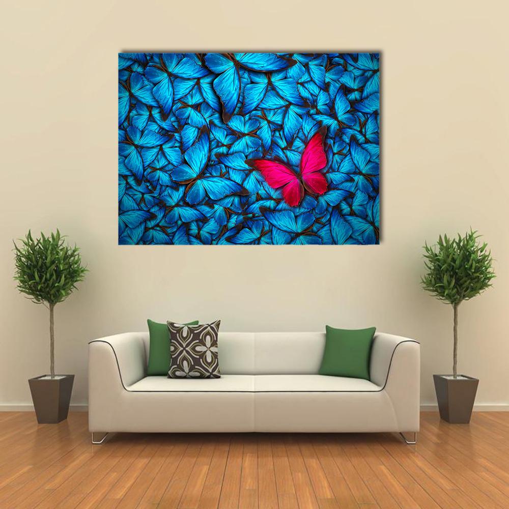 Group of Butterfly's Canvas Wall Art-4 Square-Gallery Wrap-17" x 17"-Tiaracle