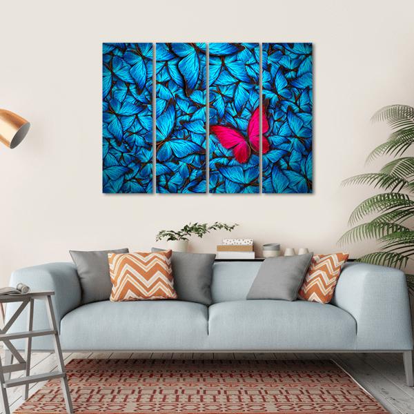 Group of Butterfly's Canvas Wall Art-4 Horizontal-Gallery Wrap-34" x 24"-Tiaracle
