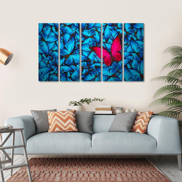 Group of Butterfly's Canvas Wall Art-5 Horizontal-Gallery Wrap-22" x 12"-Tiaracle