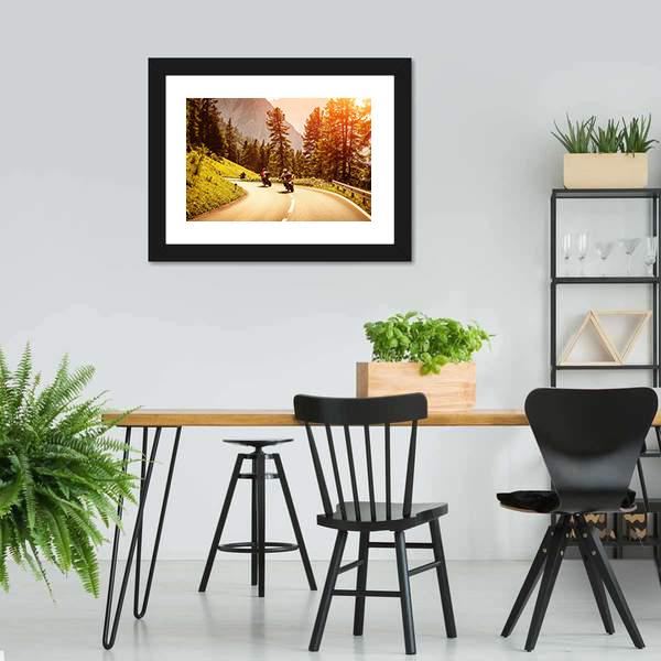Group Of Motorcyclists Canvas Wall Art-5 Horizontal-Gallery Wrap-22" x 12"-Tiaracle
