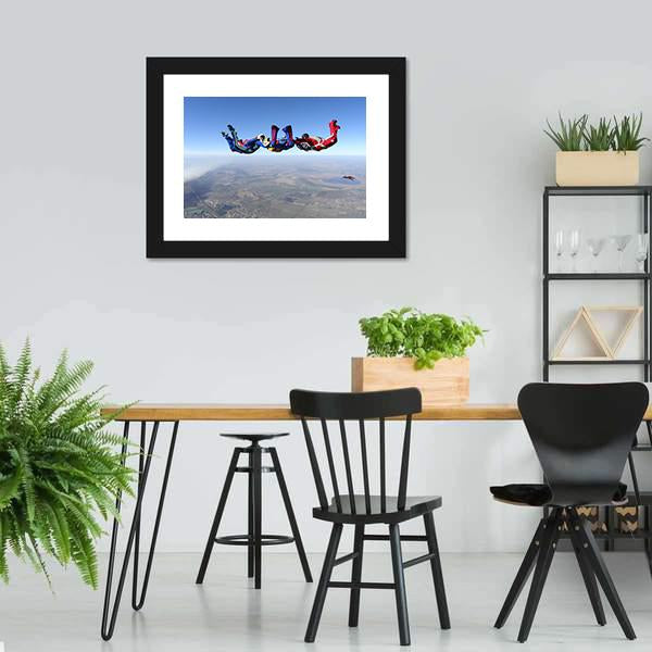 Group Of Paratroopers Canvas Wall Art-3 Horizontal-Gallery Wrap-25" x 16"-Tiaracle