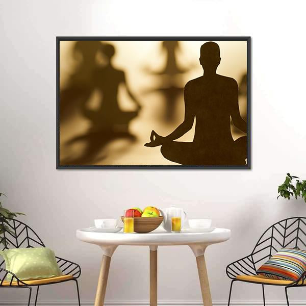 Group Of People Doing Yoga Canvas Wall Art-3 Horizontal-Gallery Wrap-25&quot; x 16&quot;-Tiaracle