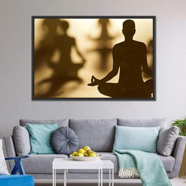 Group Of People Doing Yoga Canvas Wall Art-3 Horizontal-Gallery Wrap-25&quot; x 16&quot;-Tiaracle
