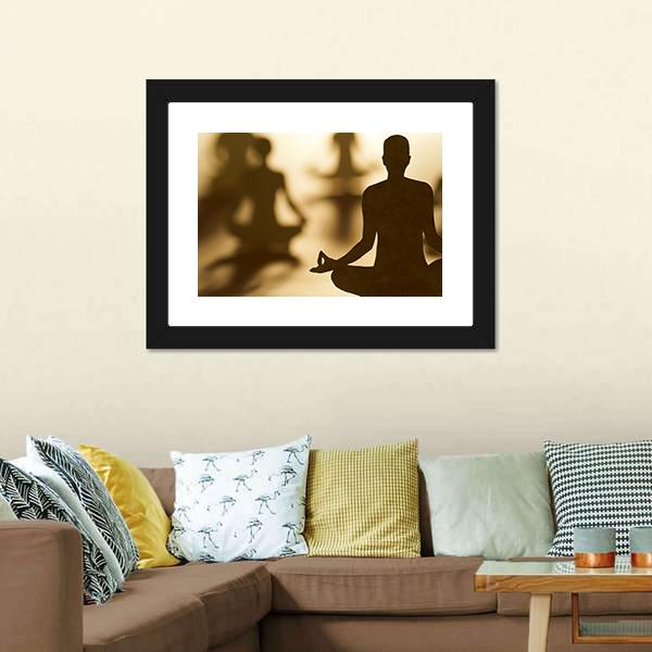 Group Of People Doing Yoga Canvas Wall Art-3 Horizontal-Gallery Wrap-25&quot; x 16&quot;-Tiaracle