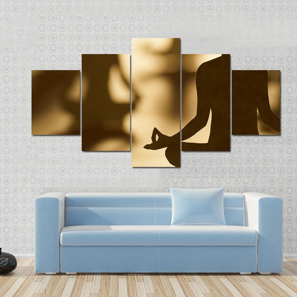 Group Of People Doing Yoga Canvas Wall Art-3 Horizontal-Gallery Wrap-37" x 24"-Tiaracle