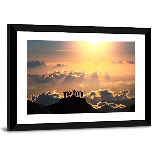 Group Of People On Hill Canvas Wall Art-3 Horizontal-Gallery Wrap-25" x 16"-Tiaracle