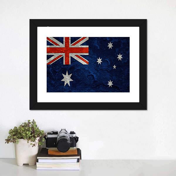 Grunge Australian Flag Canvas Wall Art-1 Piece-Framed Print-20" x 16"-Tiaracle
