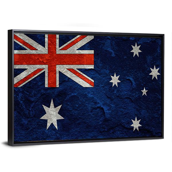Grunge Australian Flag Canvas Wall Art-3 Horizontal-Gallery Wrap-25" x 16"-Tiaracle