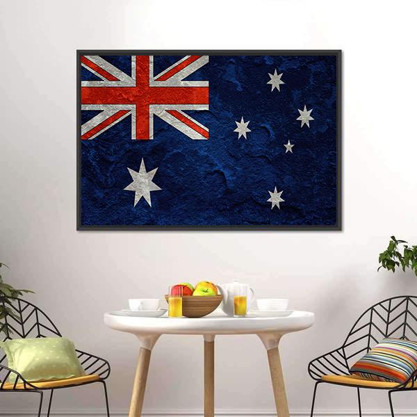 Grunge Australian Flag Canvas Wall Art-3 Horizontal-Gallery Wrap-25" x 16"-Tiaracle
