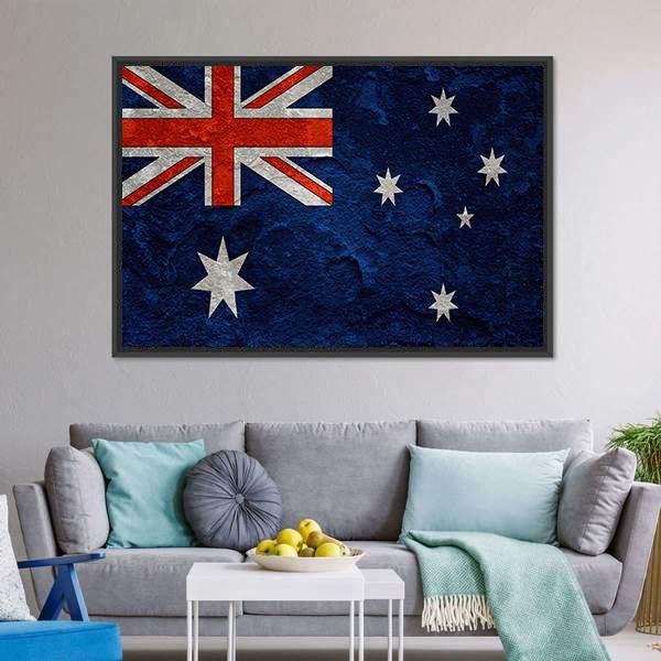 Grunge Australian Flag Canvas Wall Art-3 Horizontal-Gallery Wrap-25" x 16"-Tiaracle