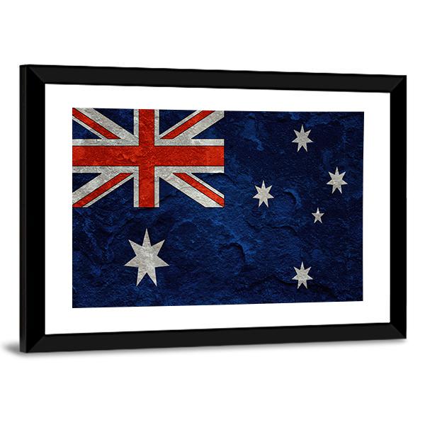 Grunge Australian Flag Canvas Wall Art-3 Horizontal-Gallery Wrap-25" x 16"-Tiaracle