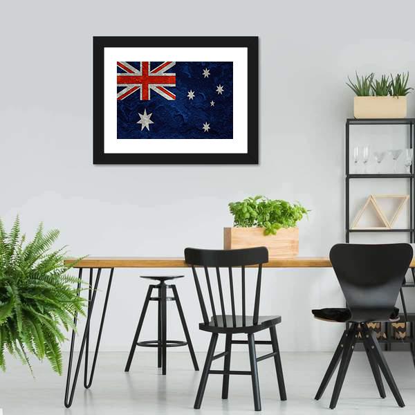 Grunge Australian Flag Canvas Wall Art-3 Horizontal-Gallery Wrap-25" x 16"-Tiaracle