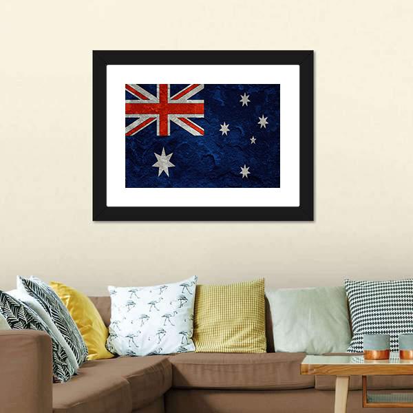 Grunge Australian Flag Canvas Wall Art-3 Horizontal-Gallery Wrap-25" x 16"-Tiaracle