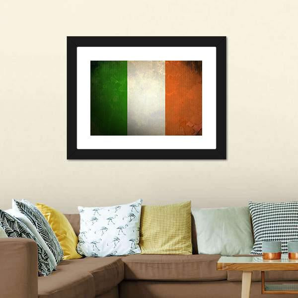 Grunge Irish Flag Canvas Wall Art-3 Horizontal-Gallery Wrap-25" x 16"-Tiaracle