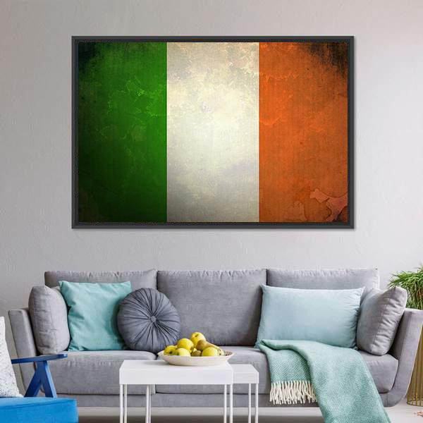 Grunge Irish Flag Canvas Wall Art-5 Horizontal-Gallery Wrap-22" x 12"-Tiaracle