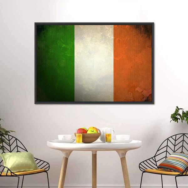 Grunge Irish Flag Canvas Wall Art-3 Horizontal-Gallery Wrap-25" x 16"-Tiaracle