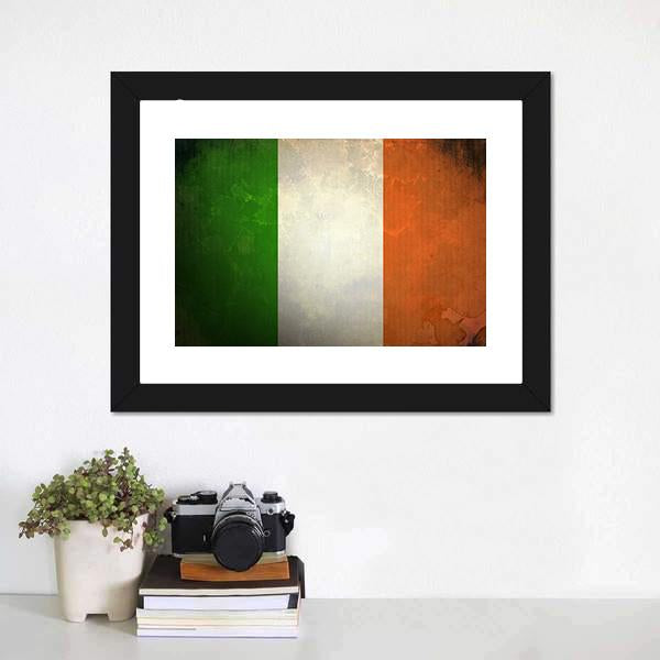 Grunge Irish Flag Canvas Wall Art-1 Piece-Framed Print-20" x 16"-Tiaracle