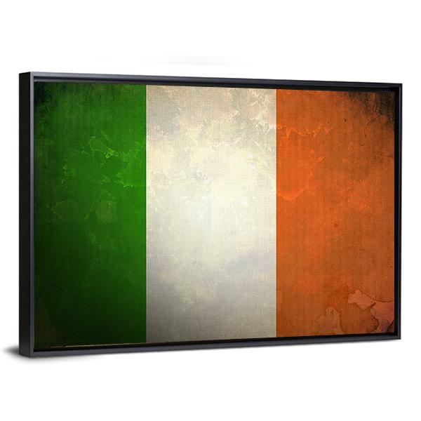 Grunge Irish Flag Canvas Wall Art-5 Horizontal-Gallery Wrap-22" x 12"-Tiaracle