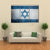 Grunge Israeli Flag Canvas Wall Art-3 Horizontal-Gallery Wrap-37" x 24"-Tiaracle