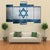 Grunge Israeli Flag Canvas Wall Art-3 Horizontal-Gallery Wrap-37" x 24"-Tiaracle