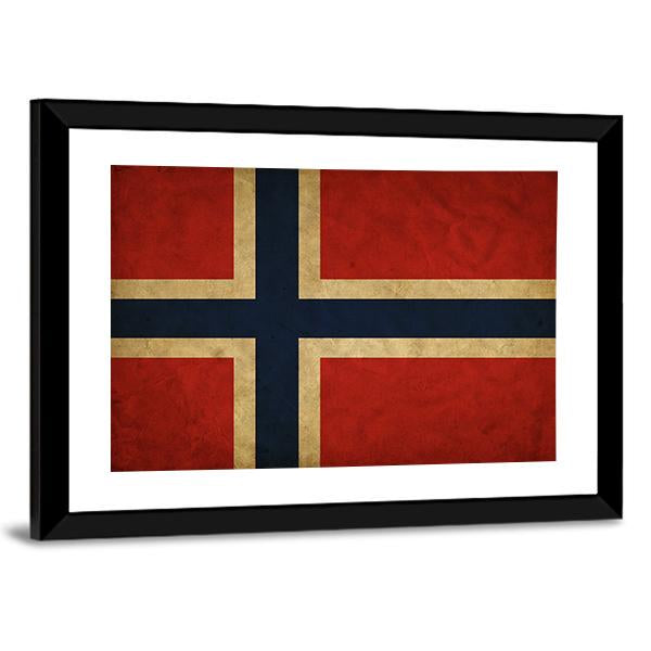 Grunge Norway Flag Canvas Wall Art-3 Horizontal-Gallery Wrap-25" x 16"-Tiaracle