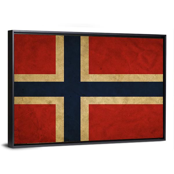 Grunge Norway Flag Canvas Wall Art-5 Horizontal-Gallery Wrap-22" x 12"-Tiaracle