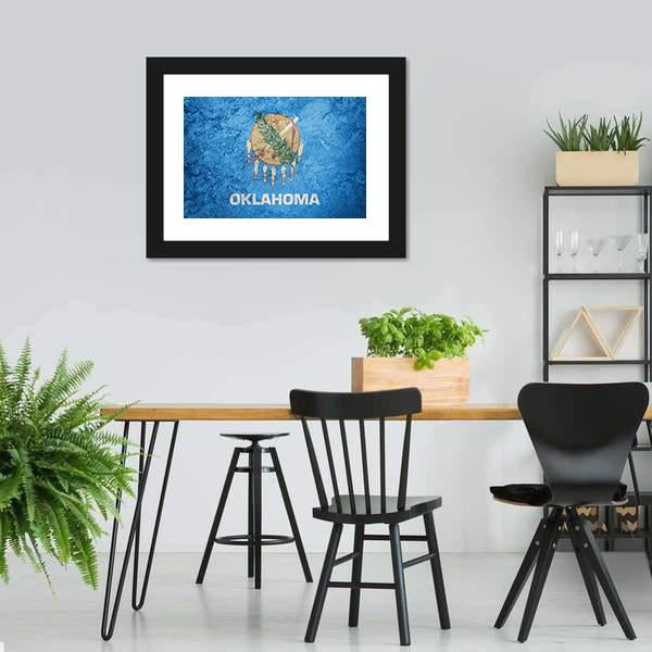 Grunge Oklahoma Flag Canvas Wall Art-3 Horizontal-Gallery Wrap-25" x 16"-Tiaracle