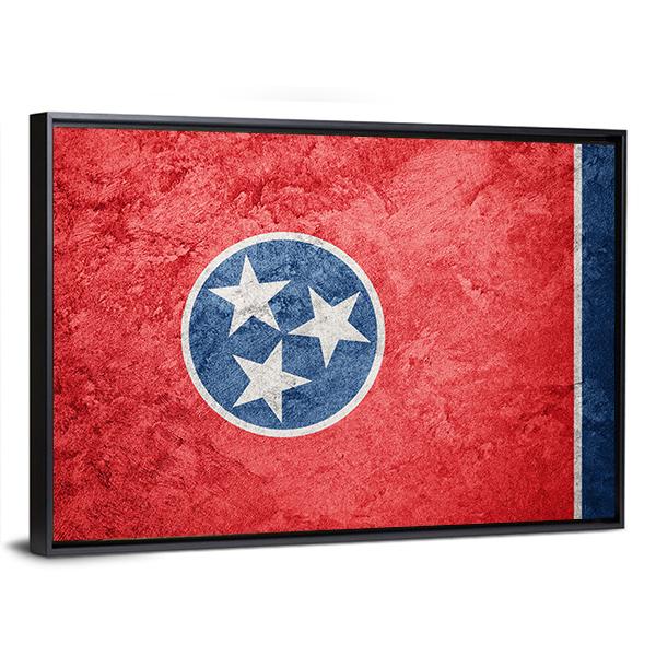 Grunge Tennessee Flag Canvas Wall Art-3 Horizontal-Gallery Wrap-25" x 16"-Tiaracle