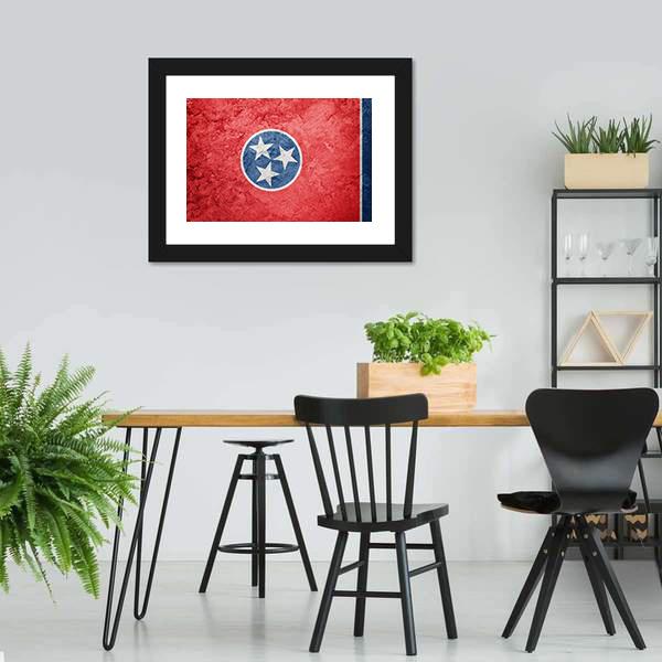 Grunge Tennessee Flag Canvas Wall Art-3 Horizontal-Gallery Wrap-25" x 16"-Tiaracle