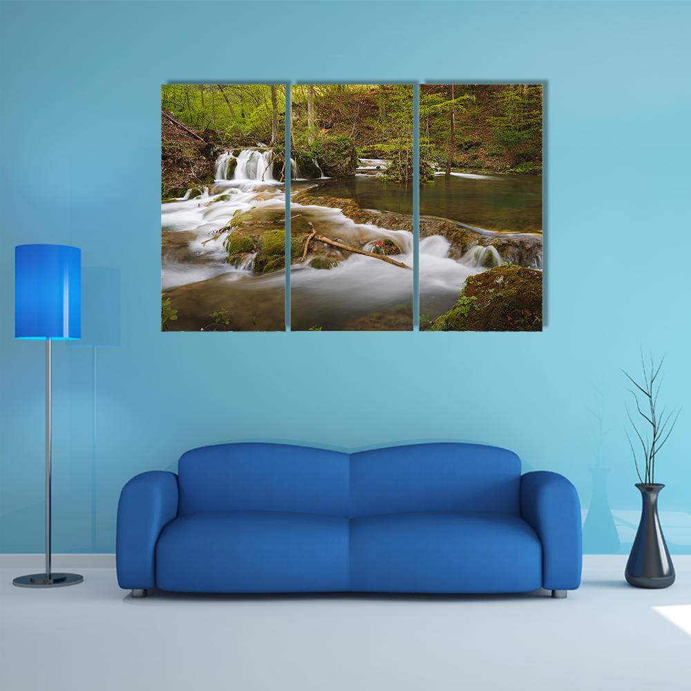 Grza River In Serbia Canvas Wall Art-3 Horizontal-Gallery Wrap-37" x 24"-Tiaracle