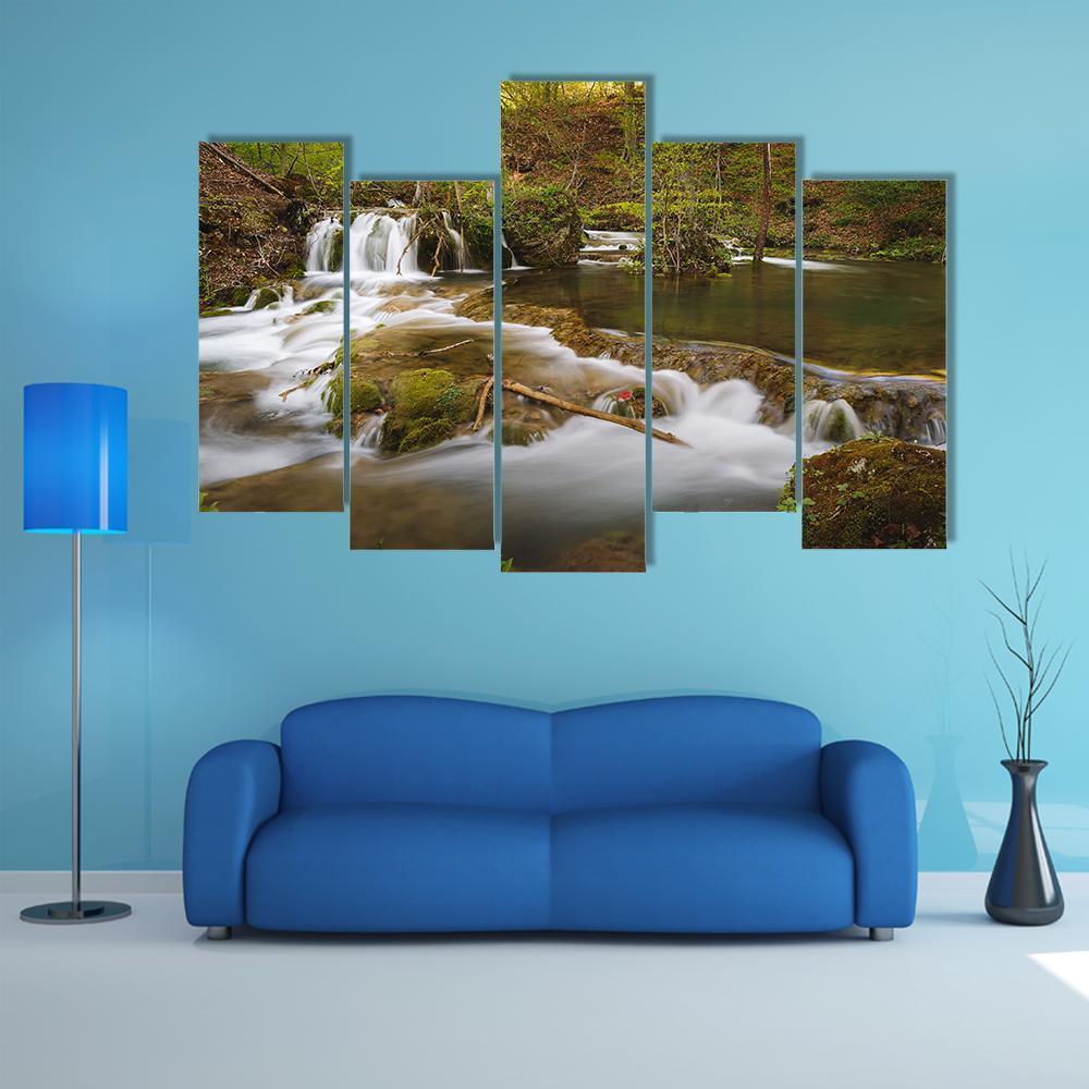 Grza River In Serbia Canvas Wall Art-5 Pop-Gallery Wrap-47" x 32"-Tiaracle