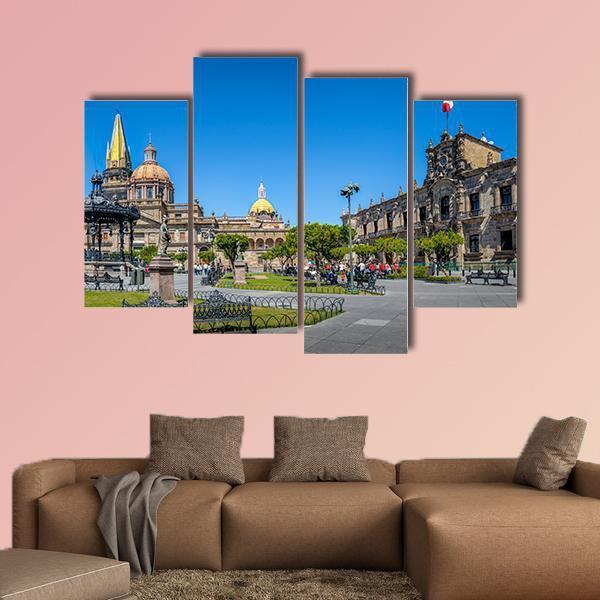 Guadalajara Cathedral Canvas Wall Art-4 Pop-Gallery Wrap-50" x 32"-Tiaracle