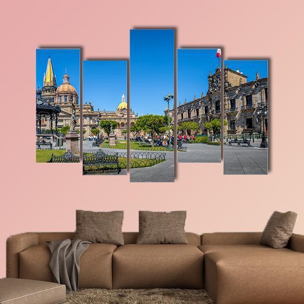Guadalajara Cathedral Canvas Wall Art-5 Pop-Gallery Wrap-47" x 32"-Tiaracle
