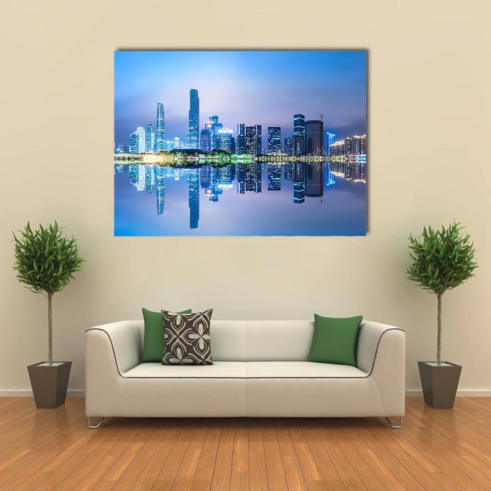 Guangzhou City Skyline Canvas Wall Art-1 Piece-Gallery Wrap-48" x 32"-Tiaracle