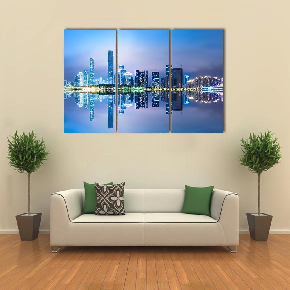 Guangzhou City Skyline Canvas Wall Art-3 Horizontal-Gallery Wrap-37" x 24"-Tiaracle