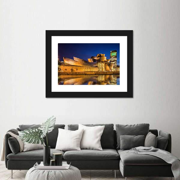 Guggenheim Museum Bilbao Spain Canvas Wall Art-1 Piece-Framed Print-20" x 16"-Tiaracle