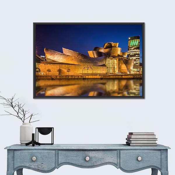 Guggenheim Museum Bilbao Spain Canvas Wall Art-3 Horizontal-Gallery Wrap-25" x 16"-Tiaracle