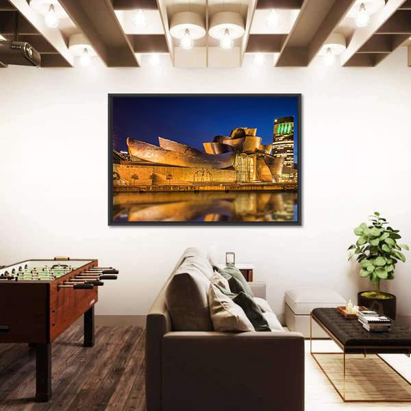 Guggenheim Museum Bilbao Spain Canvas Wall Art-3 Horizontal-Gallery Wrap-25" x 16"-Tiaracle