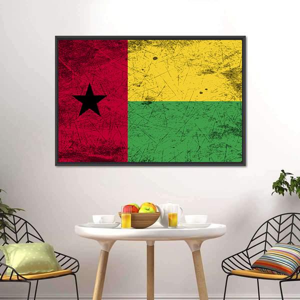 Guinea-Bissau Flag Canvas Wall Art-5 Horizontal-Gallery Wrap-22" x 12"-Tiaracle