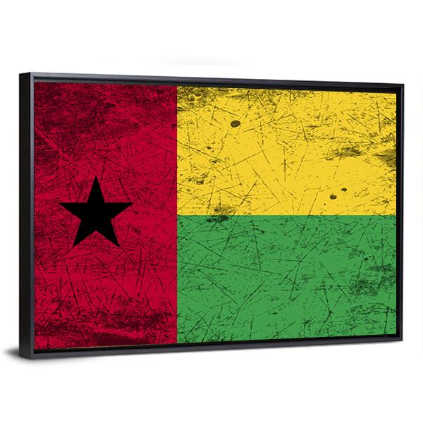 Guinea-Bissau Flag Canvas Wall Art-5 Horizontal-Gallery Wrap-22" x 12"-Tiaracle