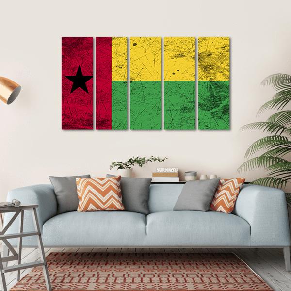 Guinea-Bissau Flag Canvas Wall Art-5 Horizontal-Gallery Wrap-22" x 12"-Tiaracle